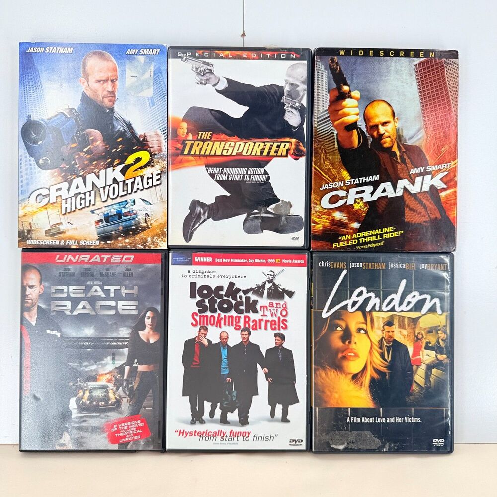 Jason Statham DVD Lot Crank Transporter Death Race Lock Stock 6 Movies